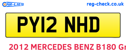 PY12NHD are the vehicle registration plates.