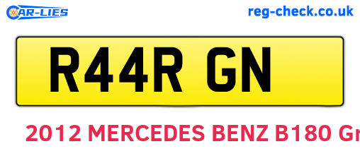 R44RGN are the vehicle registration plates.