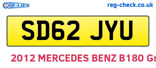 SD62JYU are the vehicle registration plates.