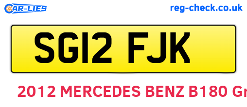 SG12FJK are the vehicle registration plates.