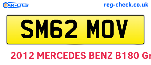 SM62MOV are the vehicle registration plates.