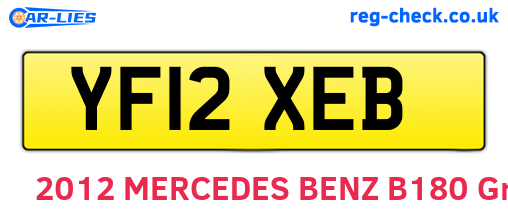 YF12XEB are the vehicle registration plates.