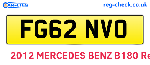 FG62NVO are the vehicle registration plates.