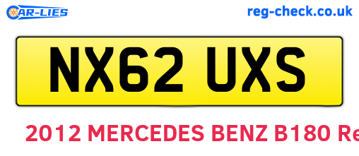 NX62UXS are the vehicle registration plates.