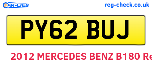 PY62BUJ are the vehicle registration plates.