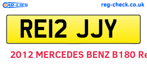 RE12JJY are the vehicle registration plates.