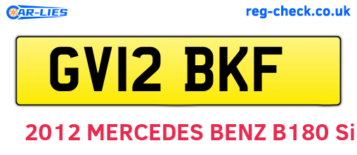 GV12BKF are the vehicle registration plates.