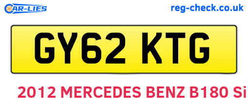 GY62KTG are the vehicle registration plates.