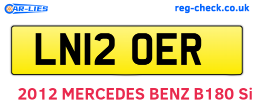 LN12OER are the vehicle registration plates.