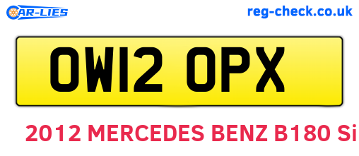 OW12OPX are the vehicle registration plates.