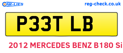 P33TLB are the vehicle registration plates.