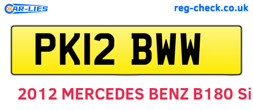 PK12BWW are the vehicle registration plates.