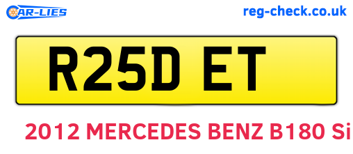 R25DET are the vehicle registration plates.