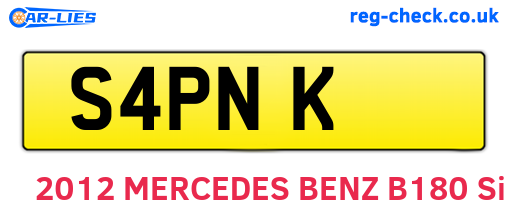 S4PNK are the vehicle registration plates.