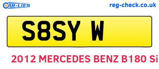 S8SYW are the vehicle registration plates.
