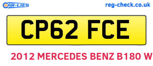 CP62FCE are the vehicle registration plates.