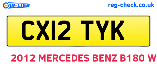 CX12TYK are the vehicle registration plates.