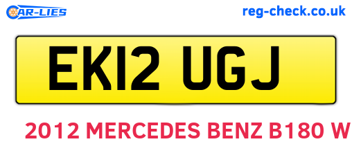 EK12UGJ are the vehicle registration plates.