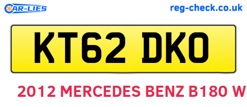 KT62DKO are the vehicle registration plates.