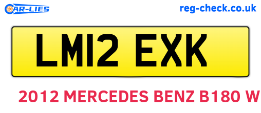 LM12EXK are the vehicle registration plates.