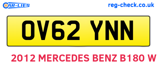 OV62YNN are the vehicle registration plates.