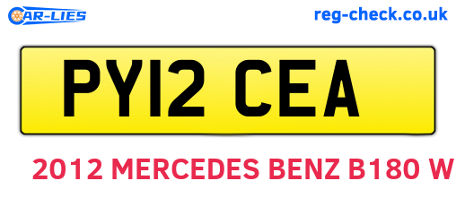 PY12CEA are the vehicle registration plates.
