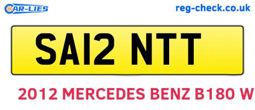 SA12NTT are the vehicle registration plates.