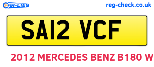 SA12VCF are the vehicle registration plates.