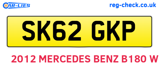 SK62GKP are the vehicle registration plates.
