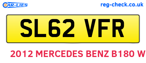 SL62VFR are the vehicle registration plates.