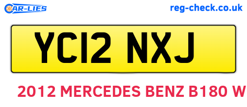 YC12NXJ are the vehicle registration plates.