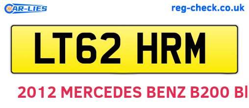 LT62HRM are the vehicle registration plates.
