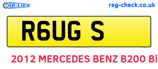 R6UGS are the vehicle registration plates.