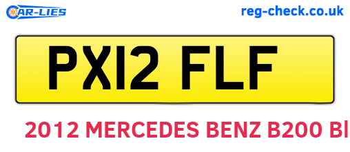 PX12FLF are the vehicle registration plates.