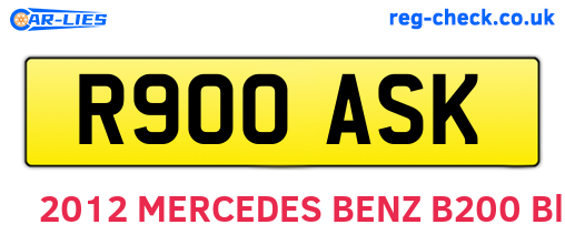 R900ASK are the vehicle registration plates.