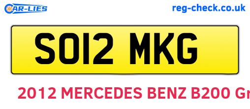 SO12MKG are the vehicle registration plates.