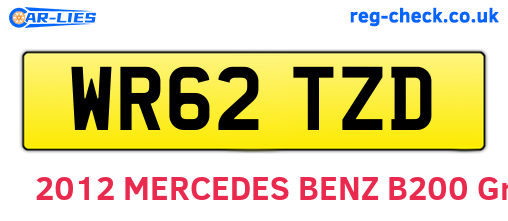 WR62TZD are the vehicle registration plates.