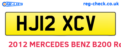 HJ12XCV are the vehicle registration plates.