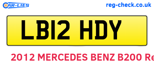 LB12HDY are the vehicle registration plates.