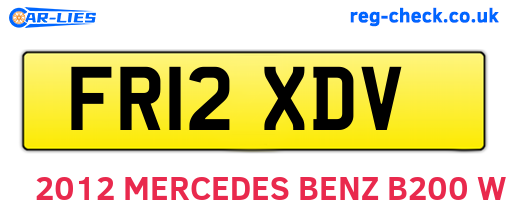 FR12XDV are the vehicle registration plates.