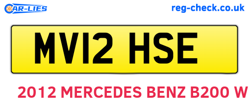 MV12HSE are the vehicle registration plates.