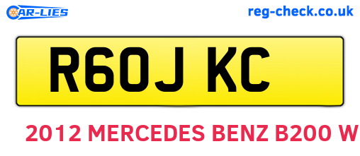 R60JKC are the vehicle registration plates.