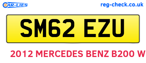 SM62EZU are the vehicle registration plates.