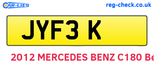 JYF3K are the vehicle registration plates.