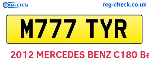 M777TYR are the vehicle registration plates.