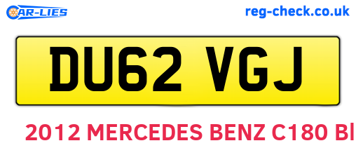 DU62VGJ are the vehicle registration plates.