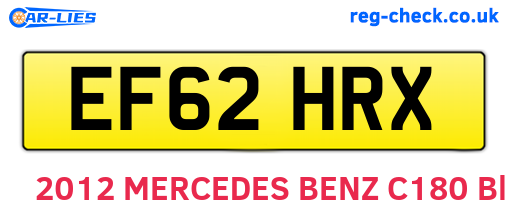 EF62HRX are the vehicle registration plates.
