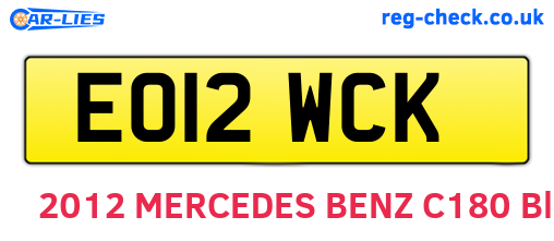 EO12WCK are the vehicle registration plates.