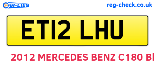 ET12LHU are the vehicle registration plates.