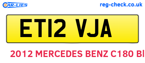 ET12VJA are the vehicle registration plates.